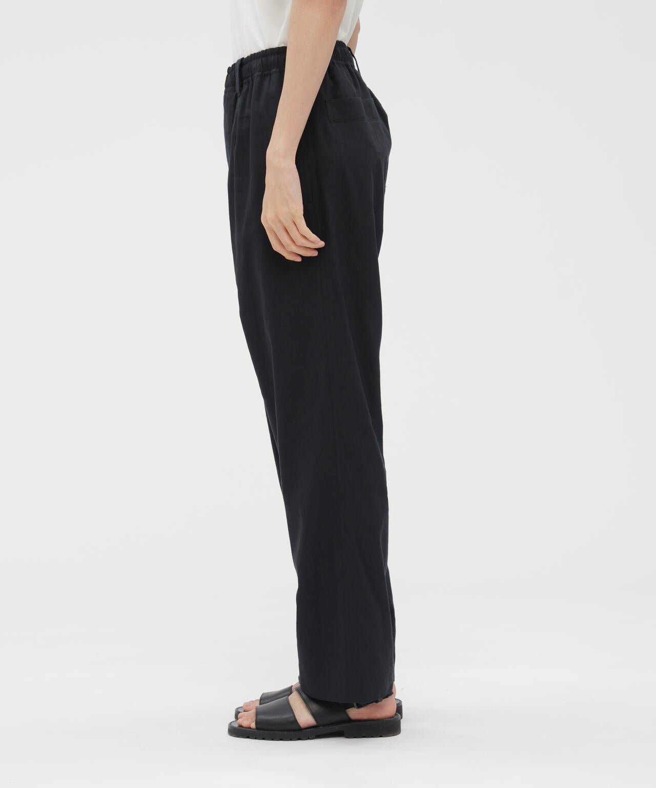 LINEN WOOL SILK PLAINWEAVE TROUSERS