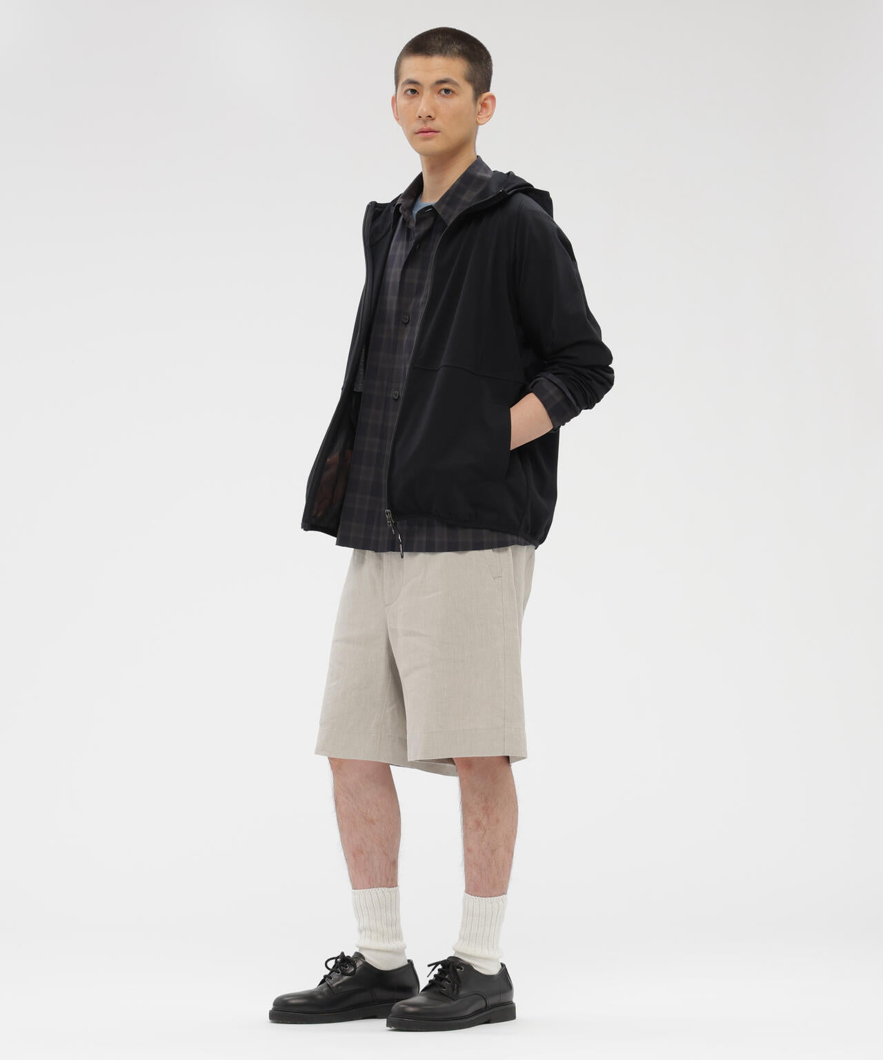 YARN DYED LINEN PLAINWEAVE TROUSERS