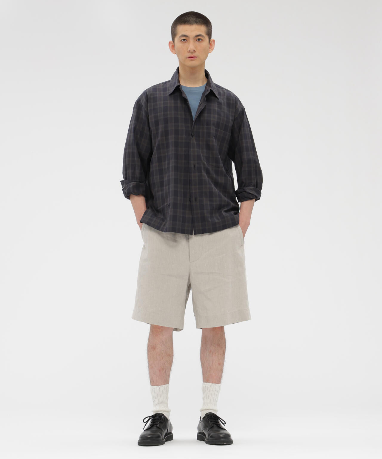 YARN DYED LINEN PLAINWEAVE TROUSERS