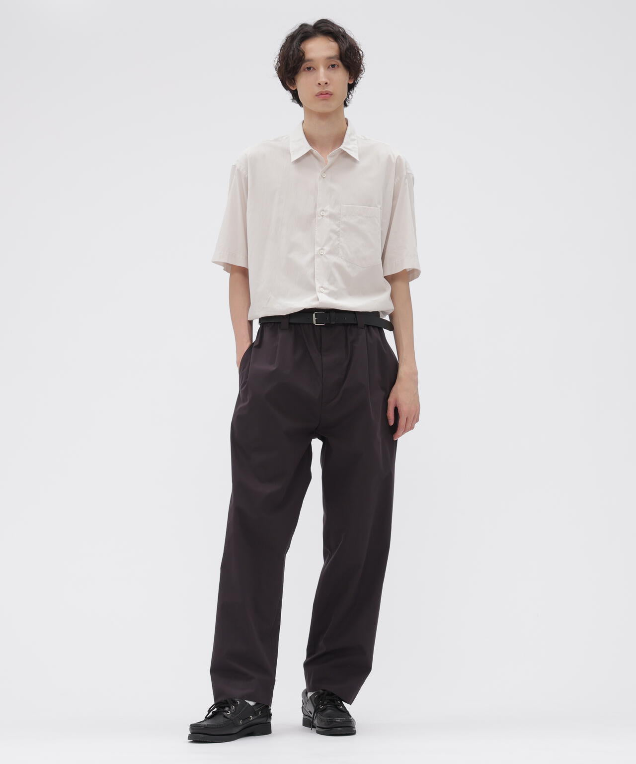 COTTON SILK PLAINWEAVE TROUSERS
