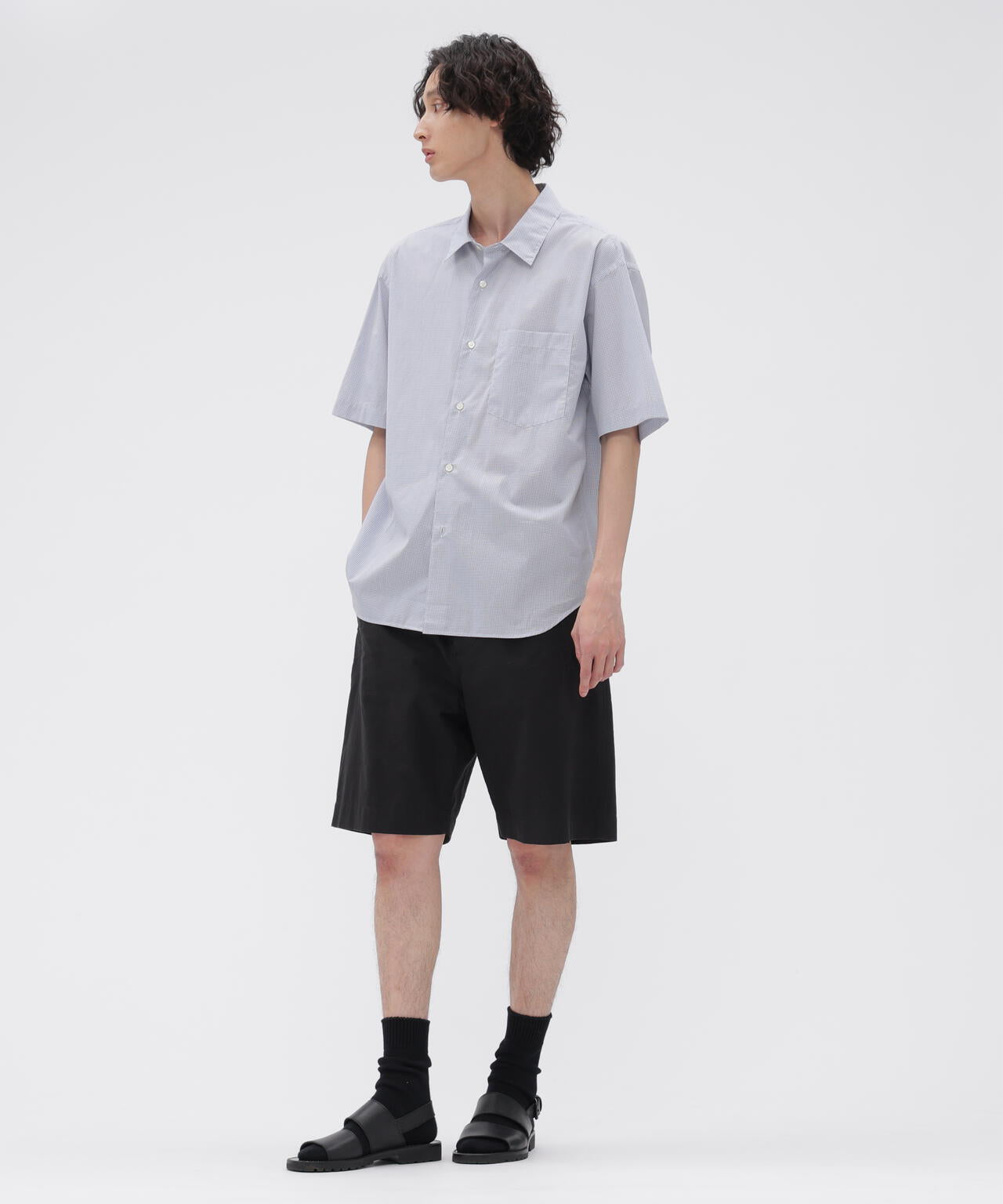 TWO TONE GRAPH CHECK COTTON SHIRT