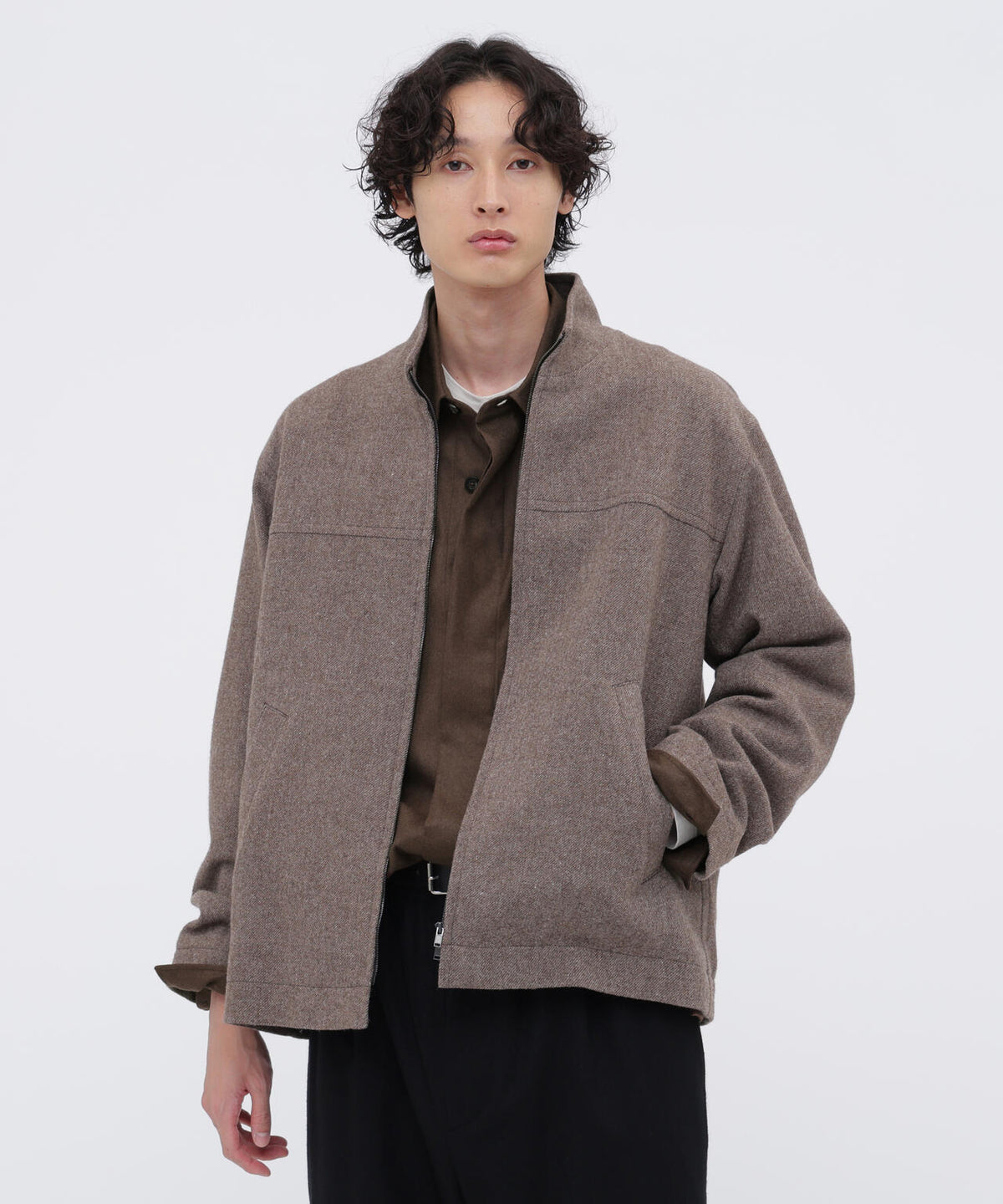 NATURAL WOOL TWILL BLOUSON