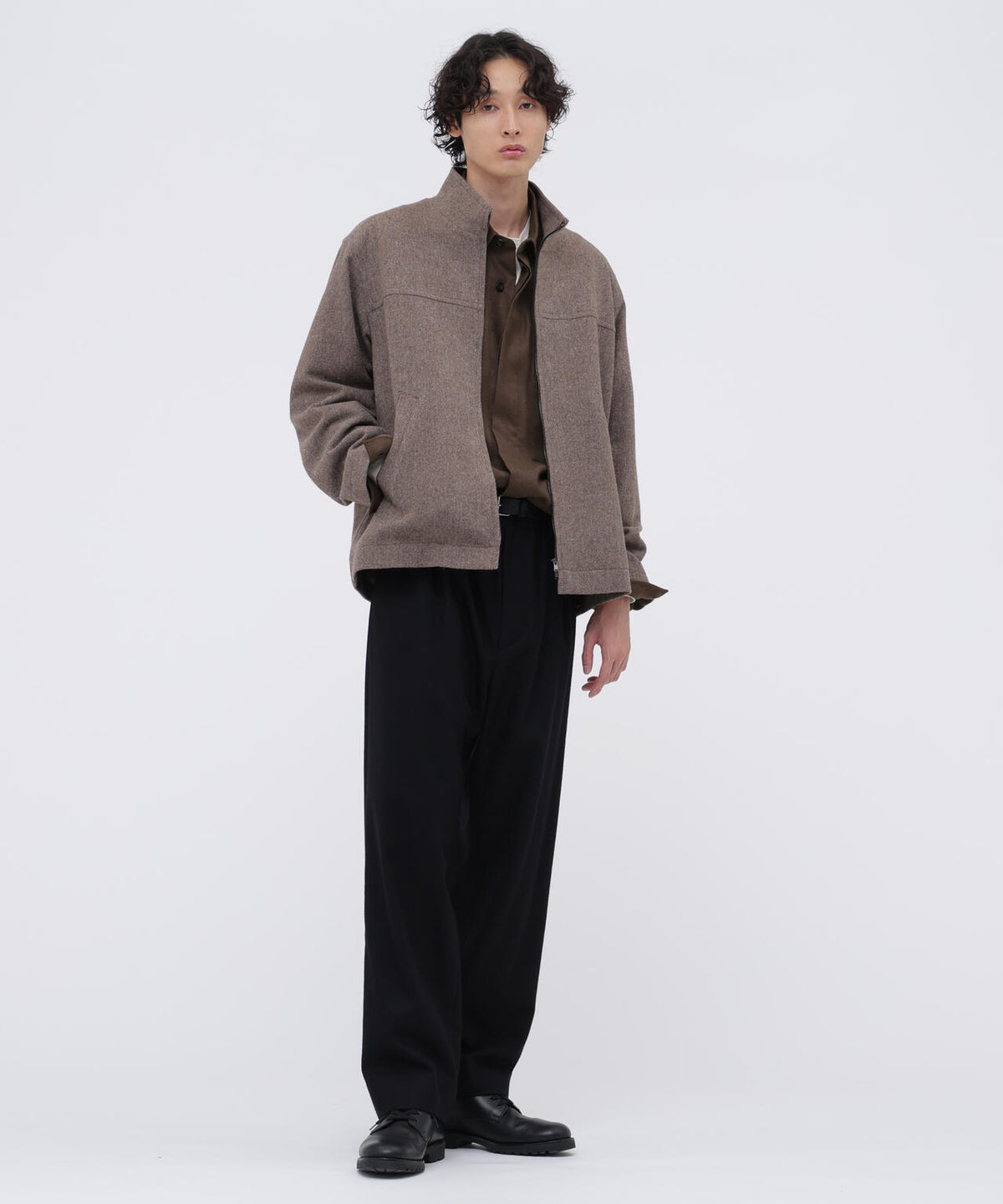 NATURAL WOOL TWILL BLOUSON