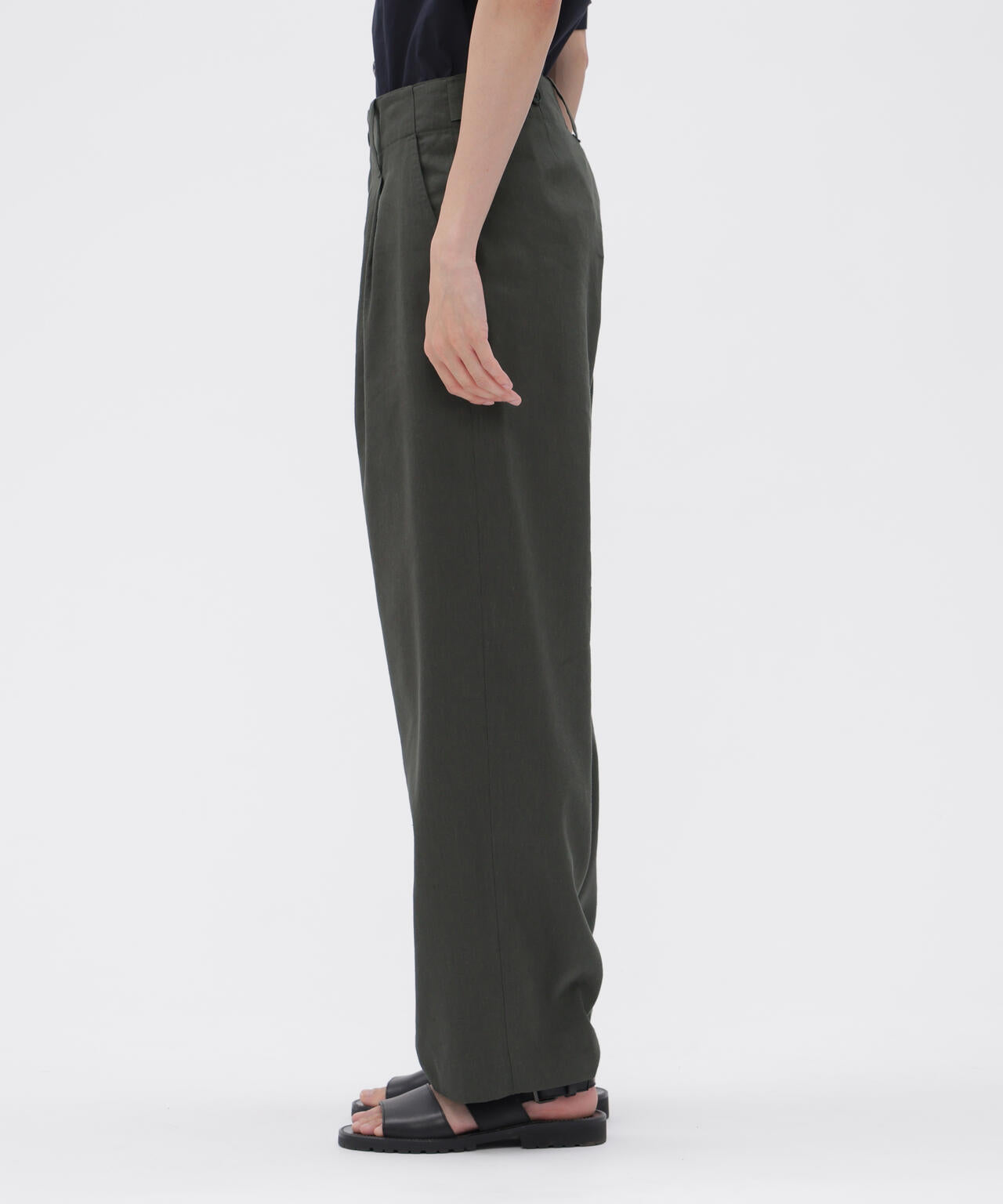 LINEN WOOL SILK PLAINWEAVE TROUSERS