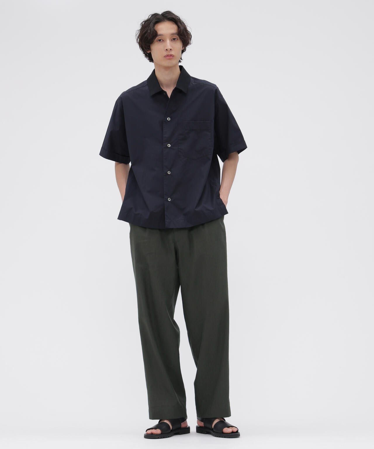 LINEN WOOL SILK PLAINWEAVE TROUSERS