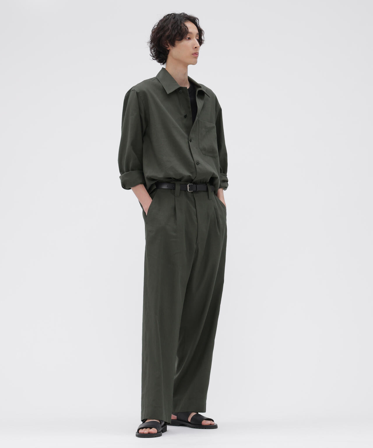 LINEN WOOL SILK PLAINWEAVE SHIRT