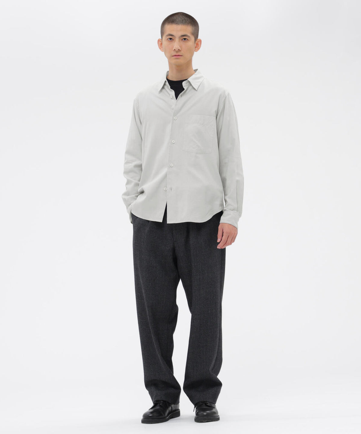 BRUSHED COTTON SILK SHIRTING SHIRT