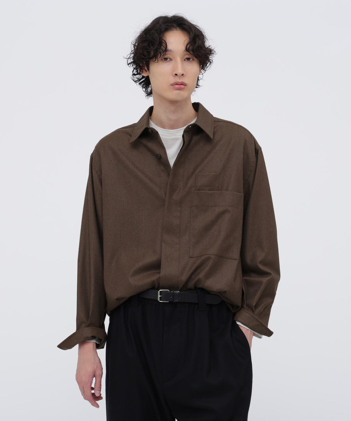 MILLED WORSTED SERGE SHIRT