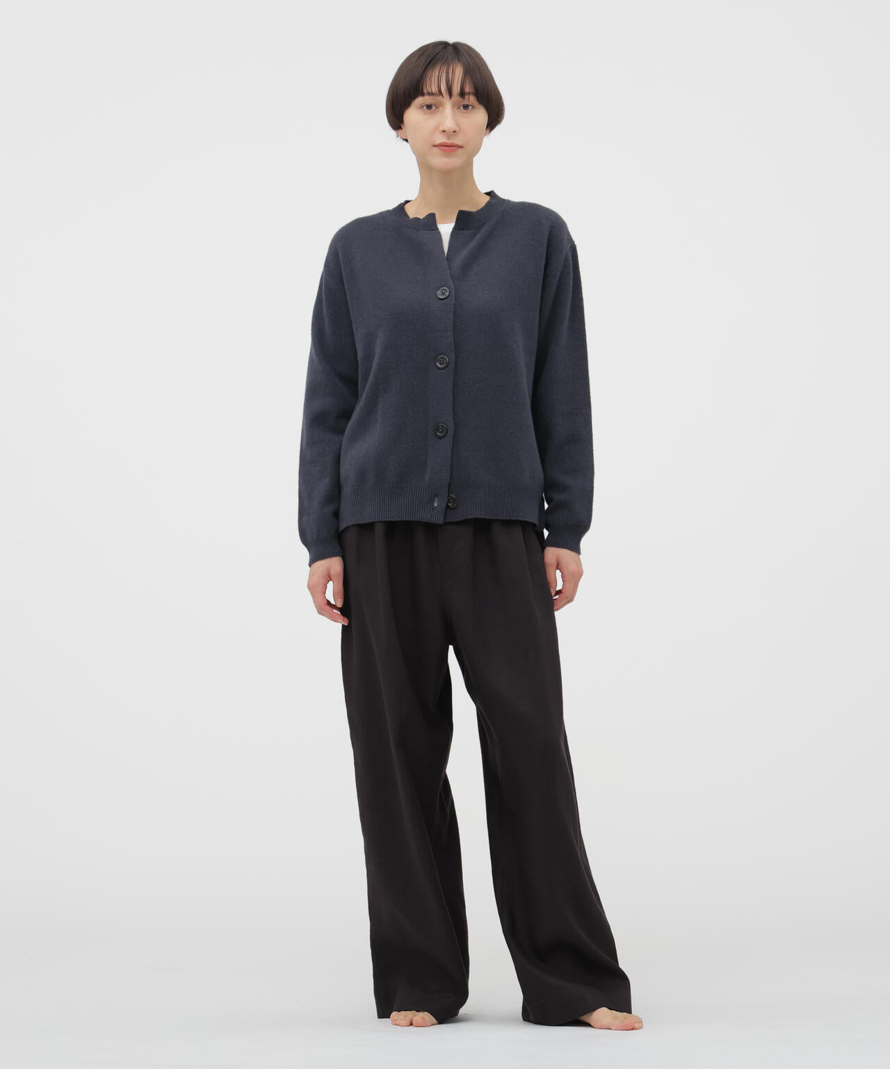 BRUSHED LINEN TWILL TROUSERS