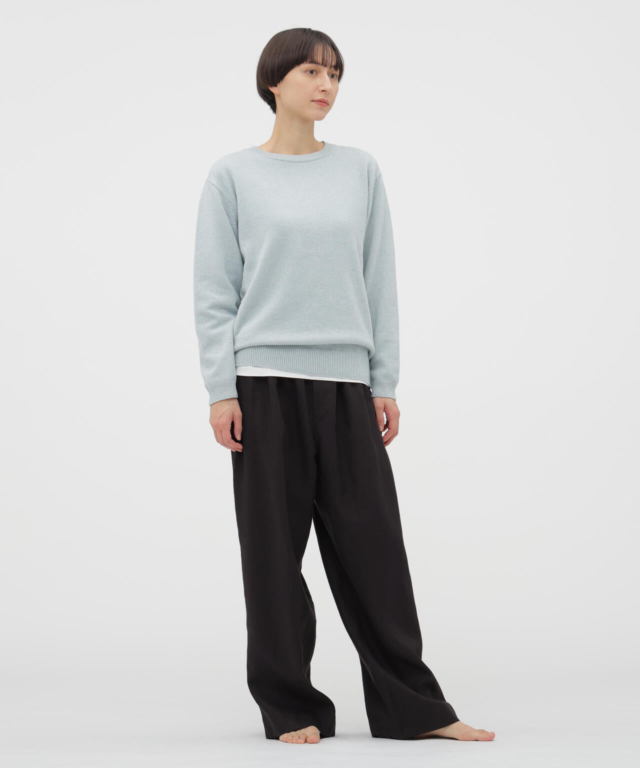 BRUSHED LINEN TWILL TROUSERS