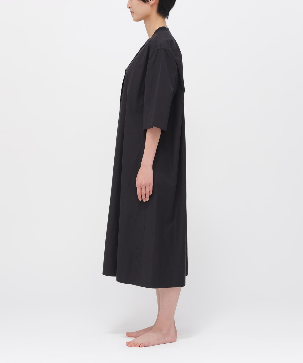 COTTON LINEN POPLIN DRESS