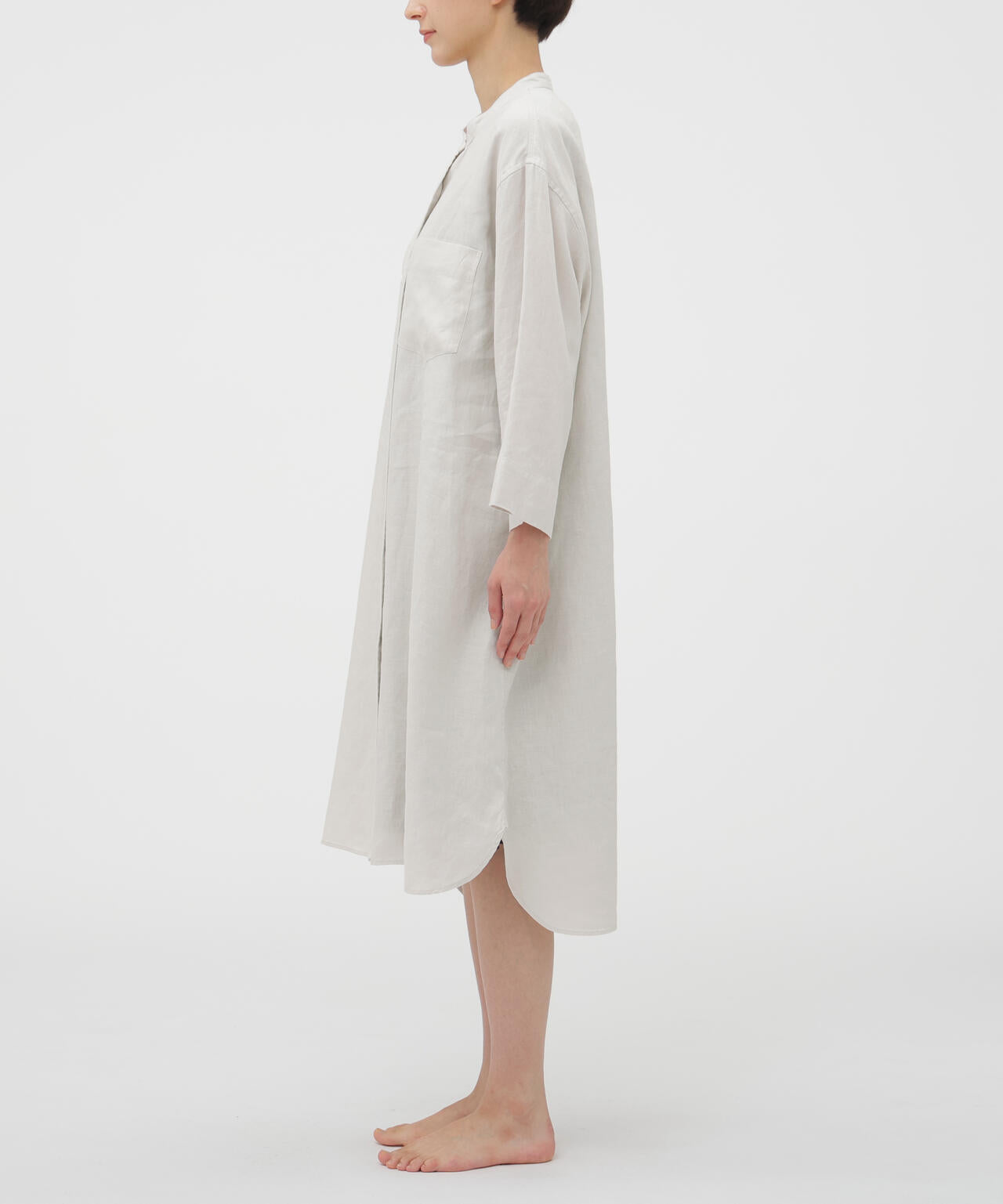BRUSHED LINEN TWILL DRESS