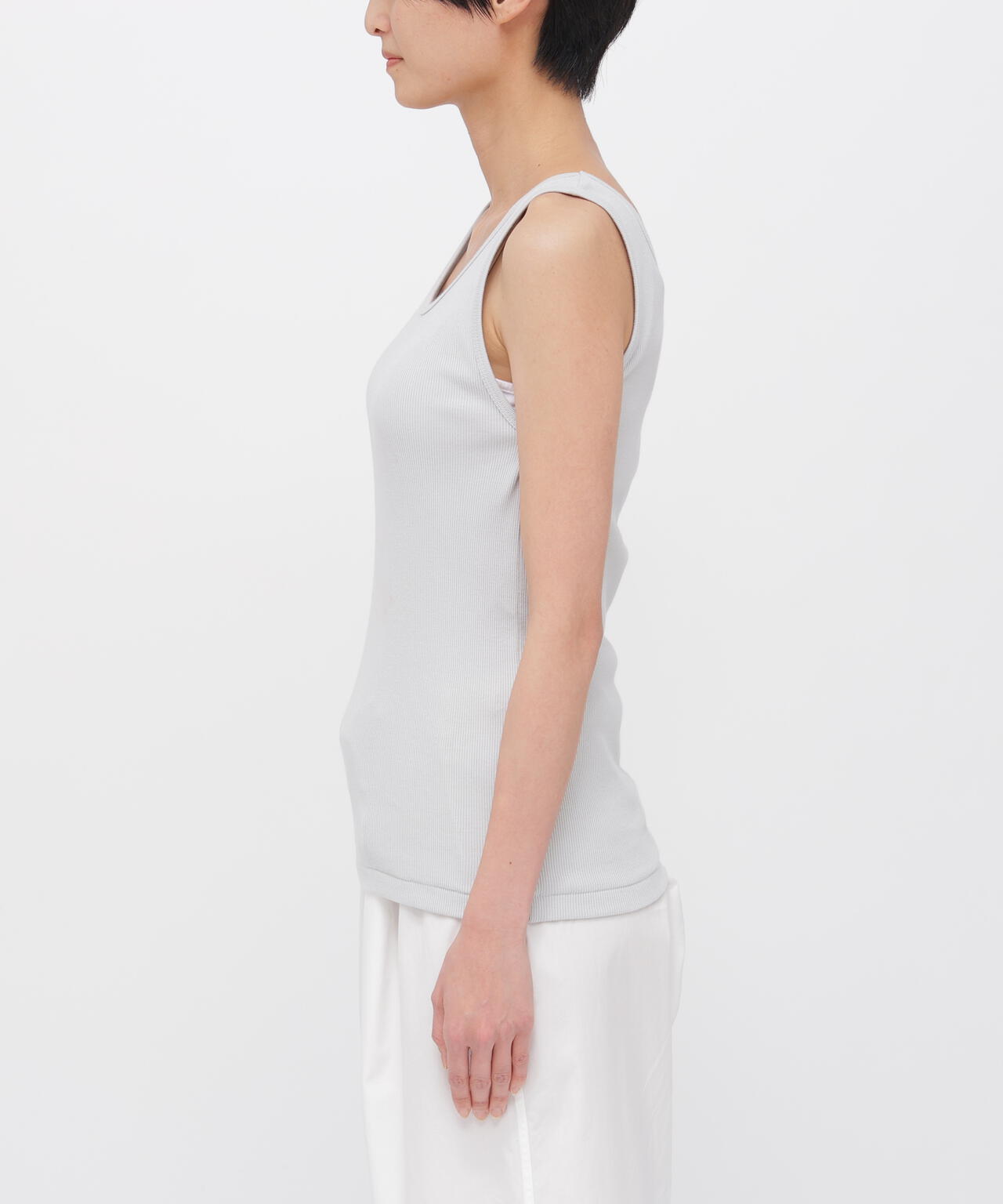 FINE COTTON RIB JERSEY TOP