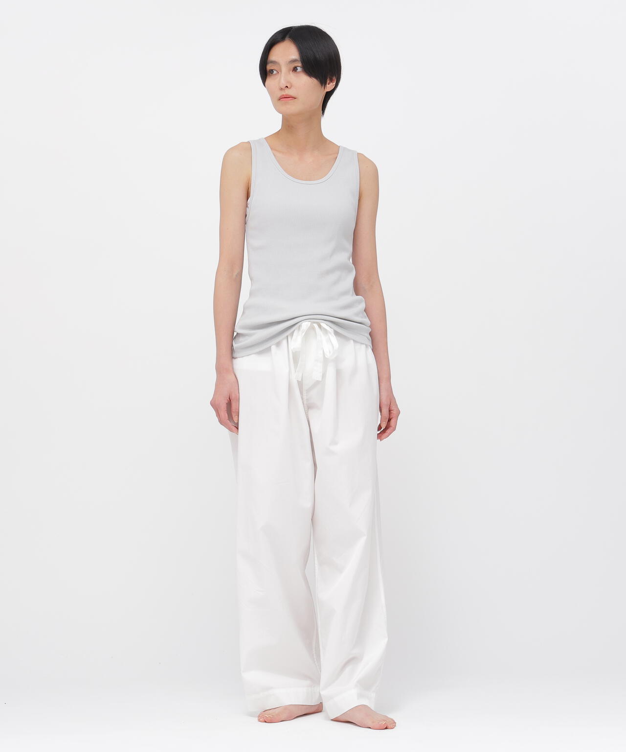 FINE COTTON RIB JERSEY TOP
