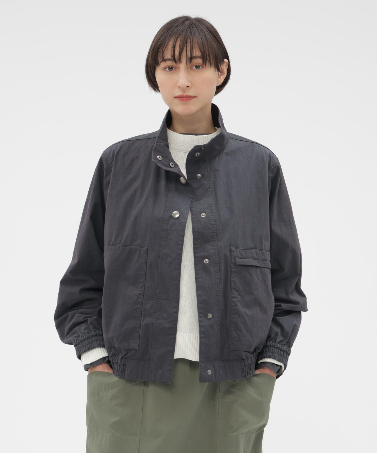 COTTON NYLON PLAINWEAVE BLOUSON