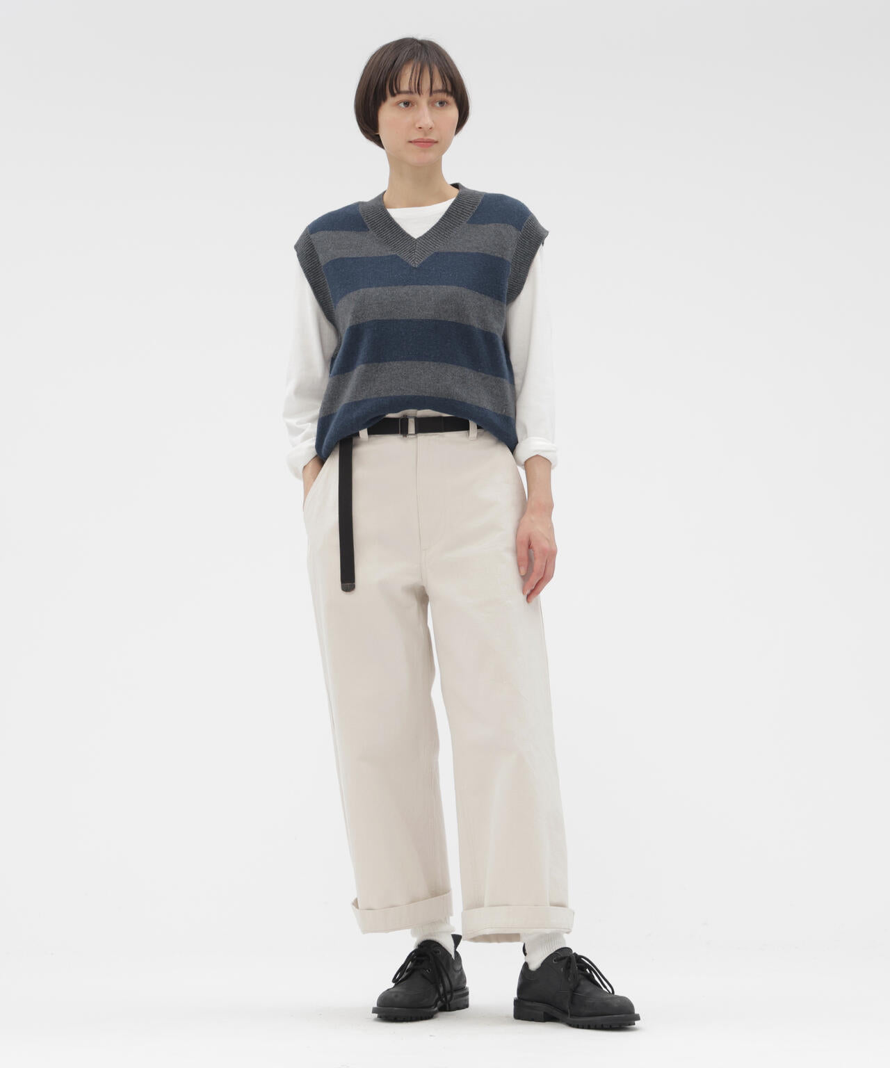 FADED COTTON TWILL TROUSERS
