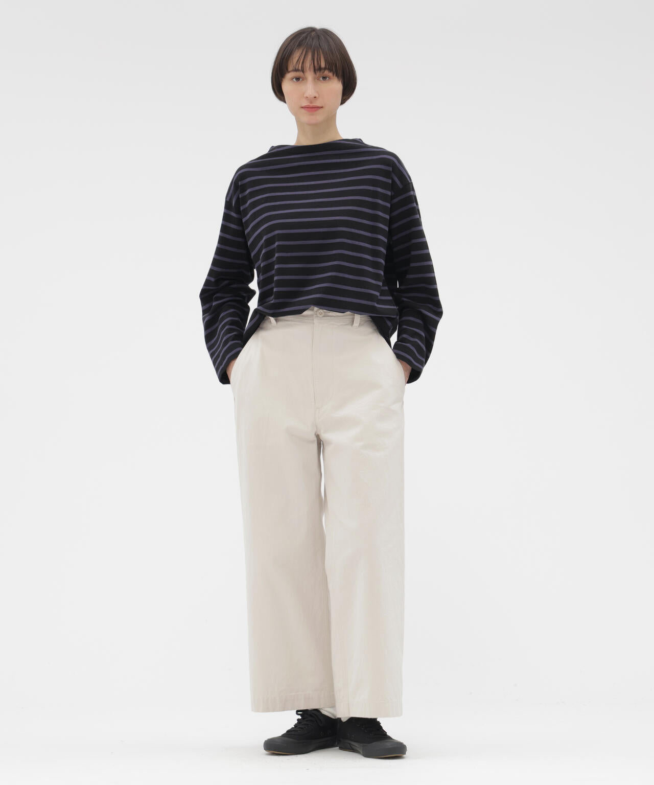 FADED COTTON TWILL TROUSERS