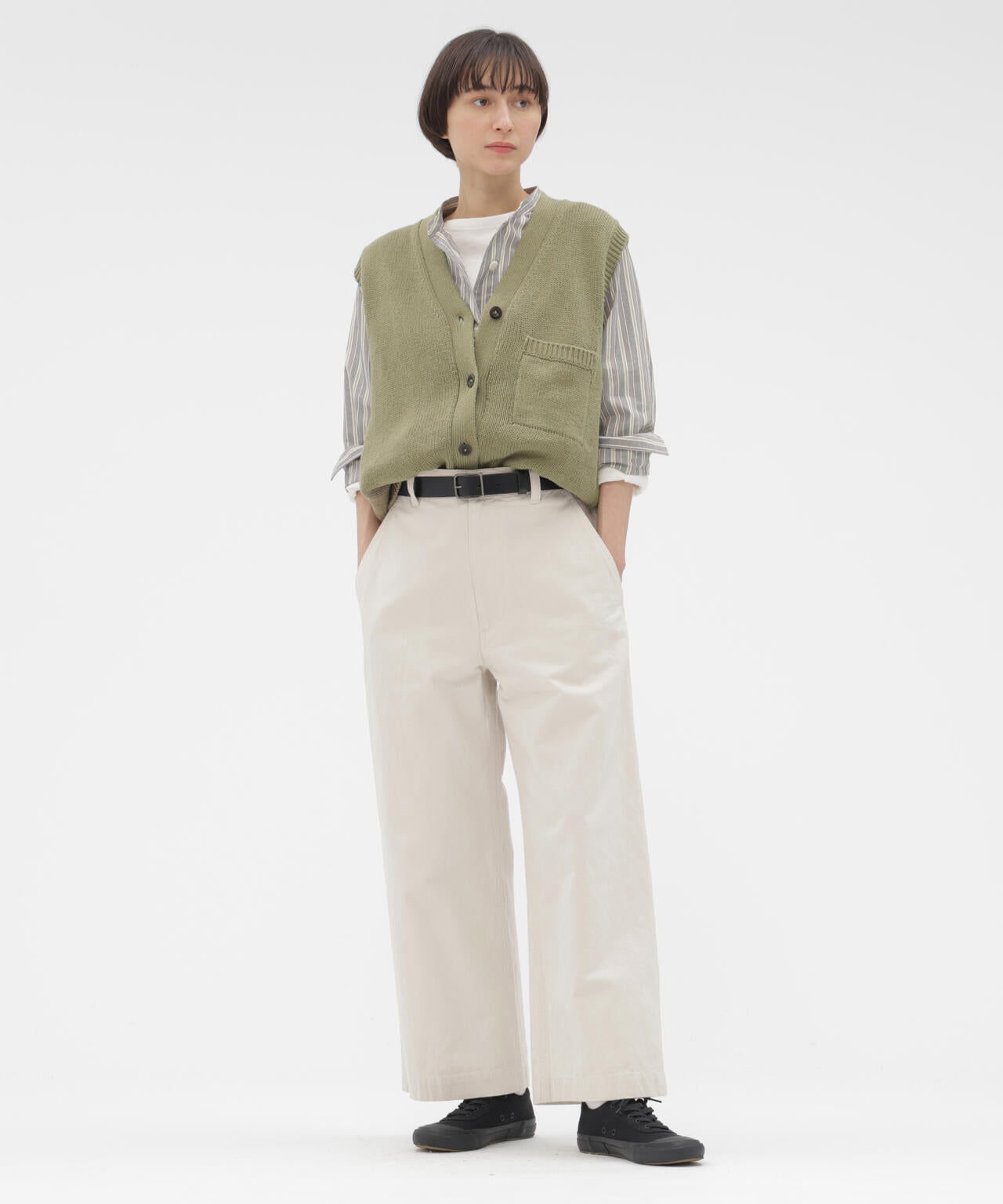 FADED COTTON TWILL TROUSERS