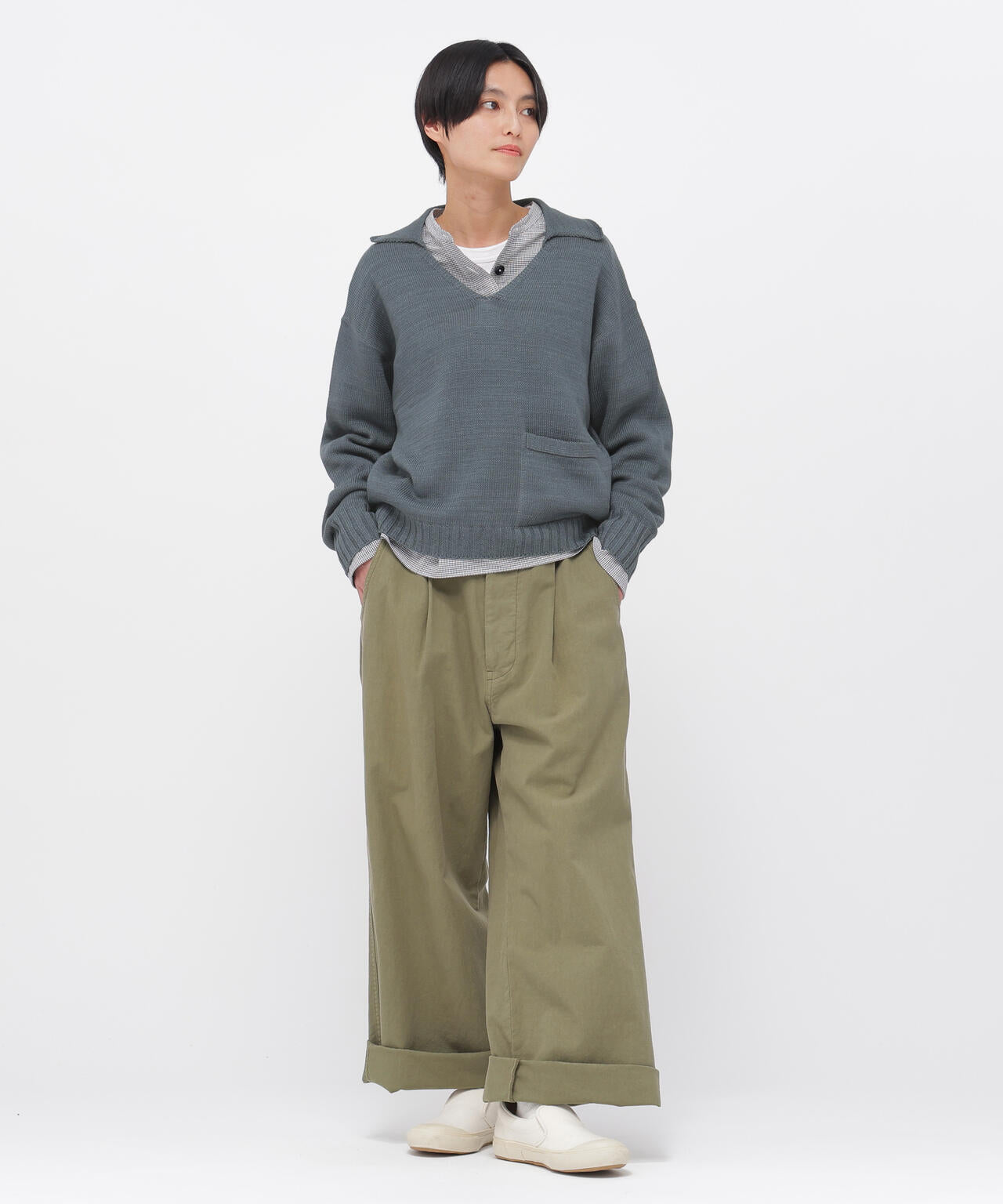 BELGIAN LINEN COTTON PLAINWEAVE TROUSERS