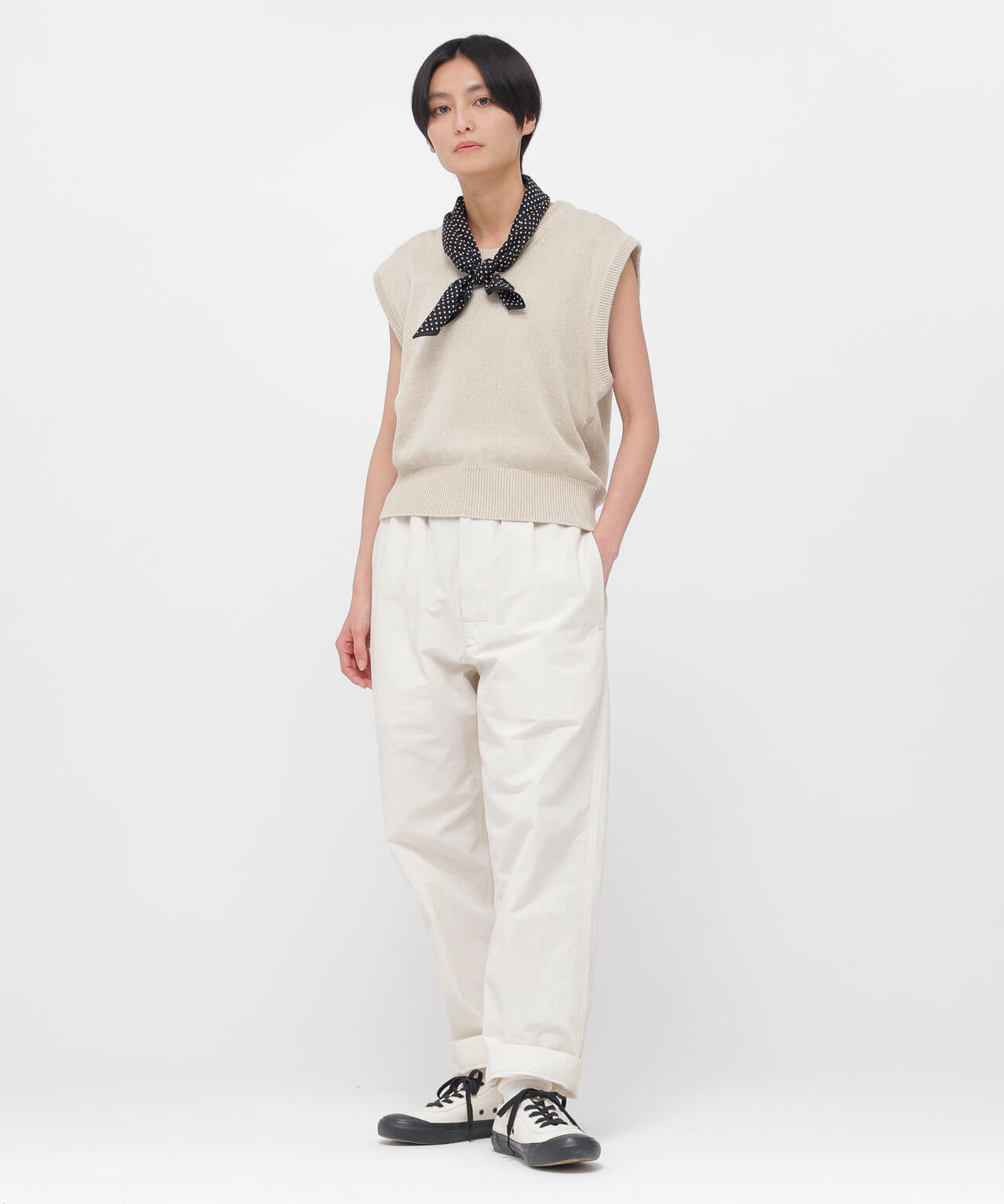 CRISP COTTON CHAMBRAY TROUSERS