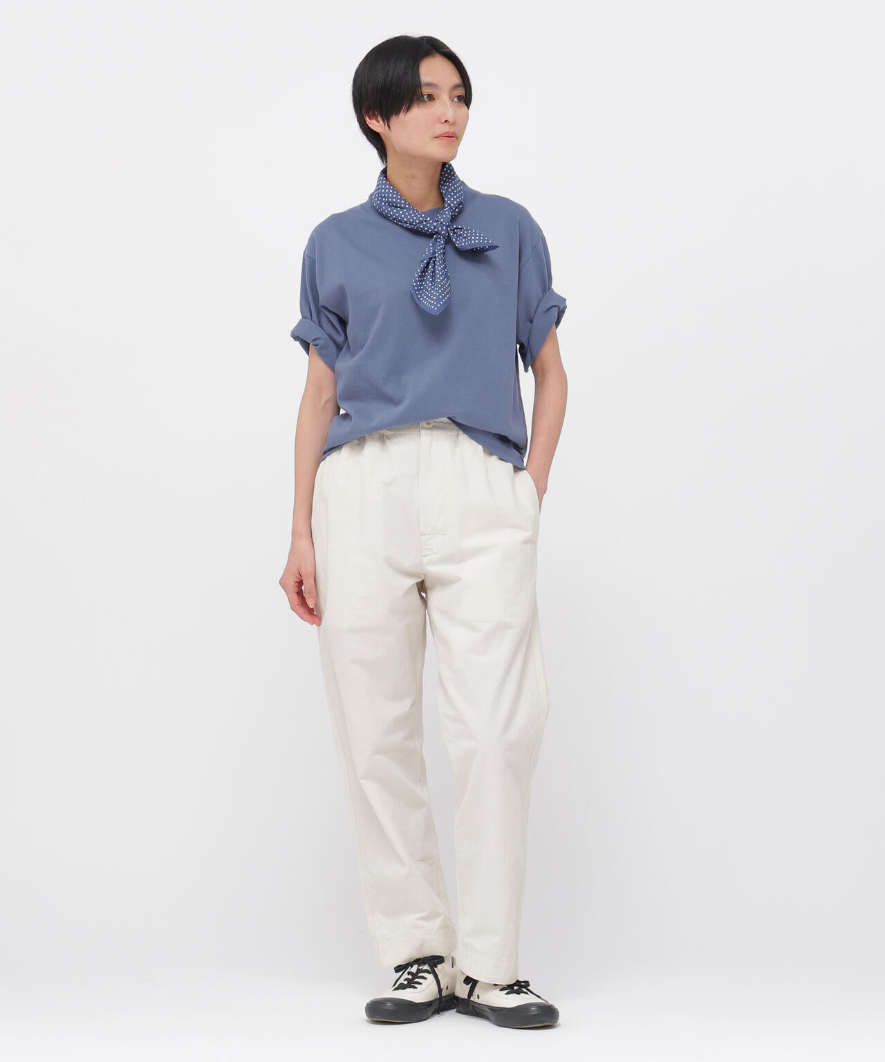 CRISP COTTON CHAMBRAY TROUSERS