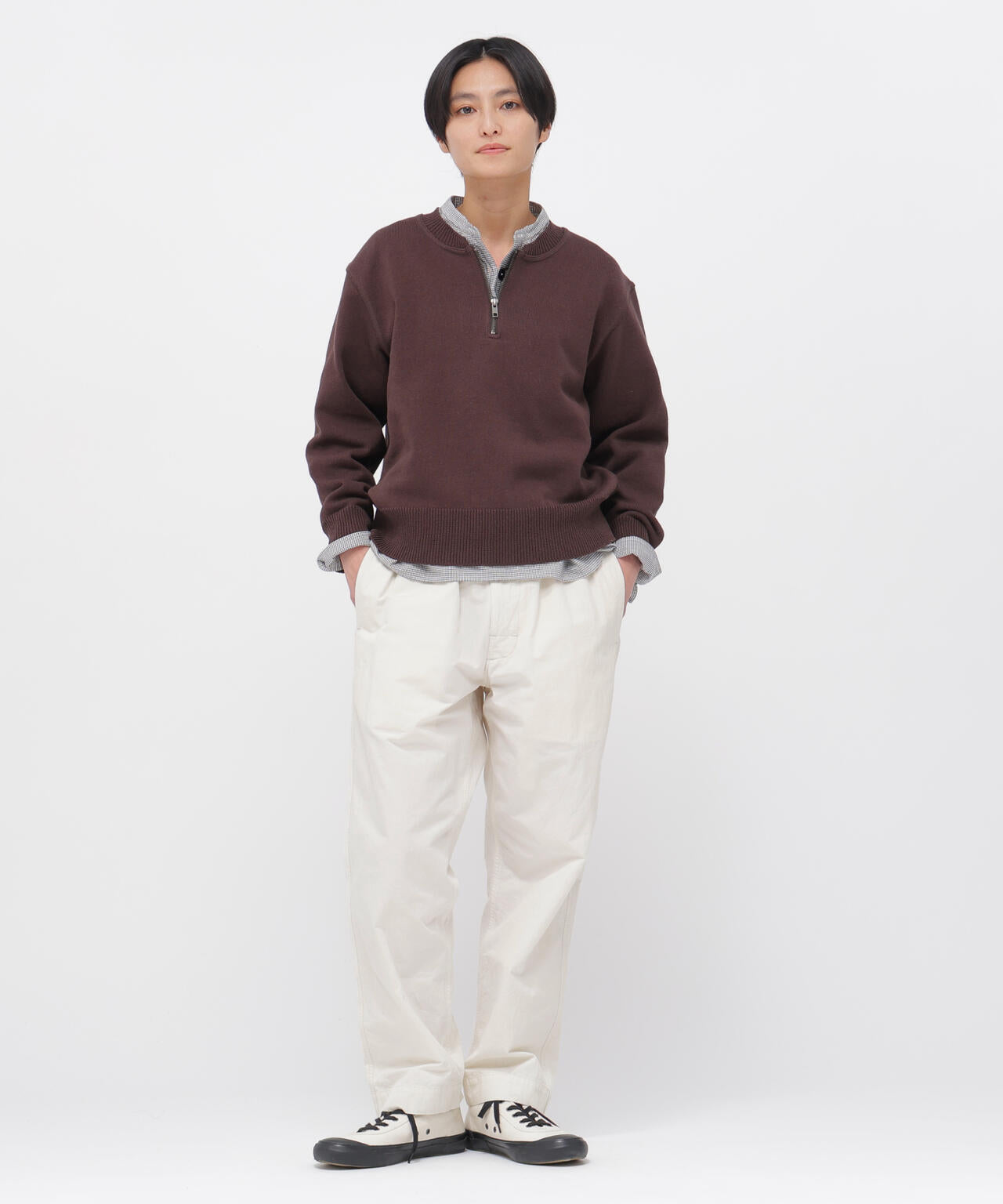 CRISP COTTON CHAMBRAY TROUSERS
