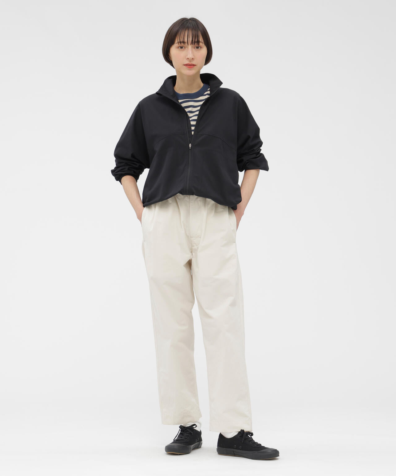CRISP COTTON CHAMBRAY TROUSERS