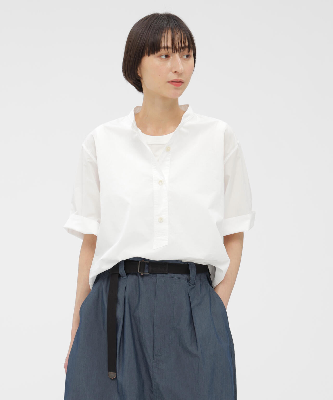 COTTON RAMIE POPLIN SHIRT