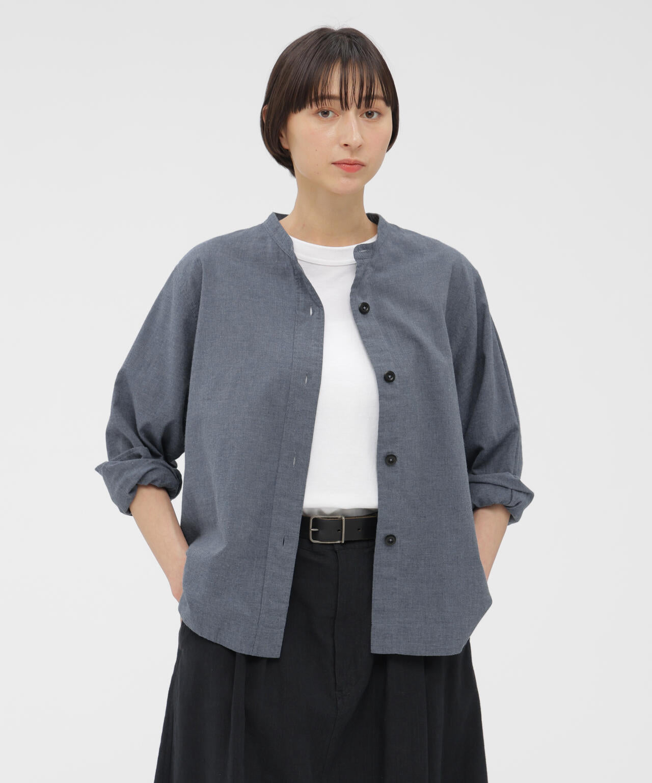 TOP DYED COTTON POPLIN SHIRT