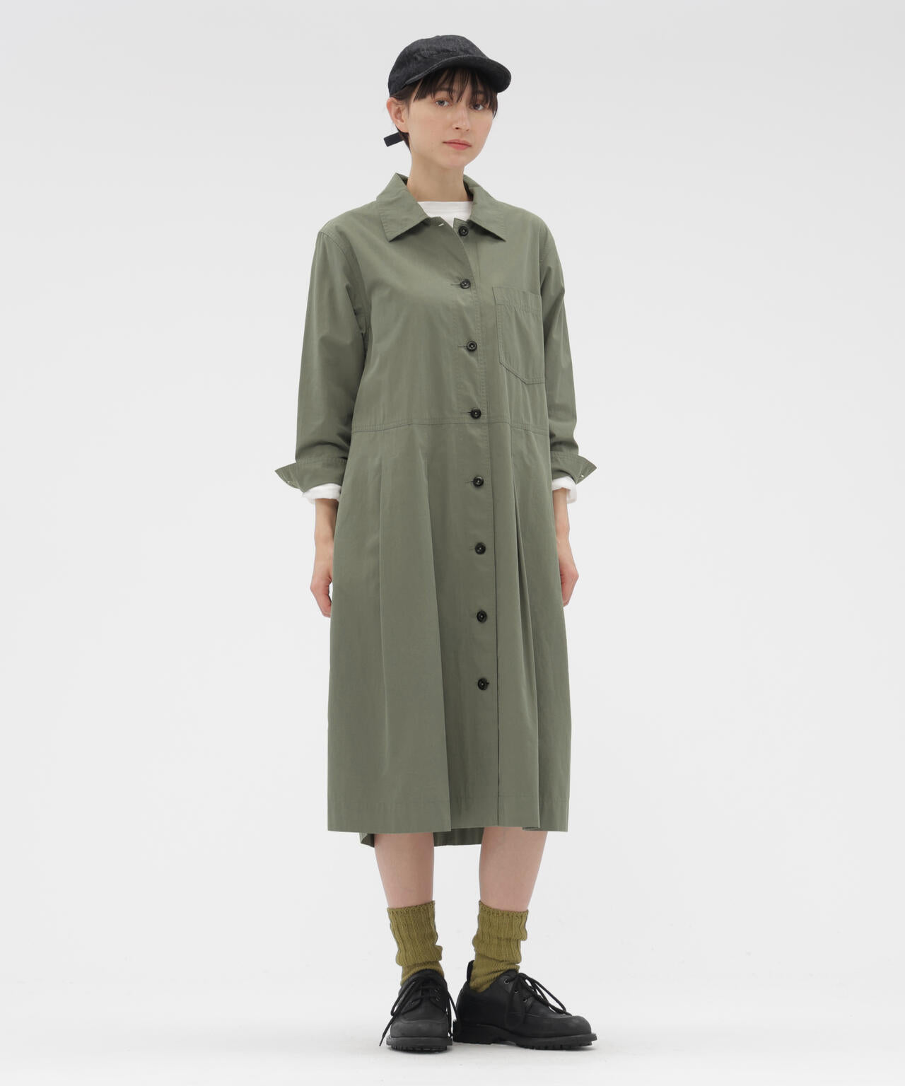 COTTON CUPRA PLAINWEAVE DRESS