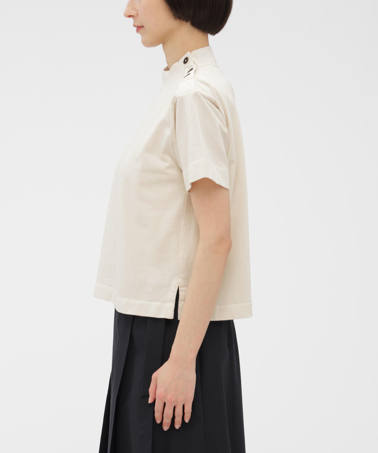 GARMENT DYED TOUGH COTTON LINEN JERSEY TOP