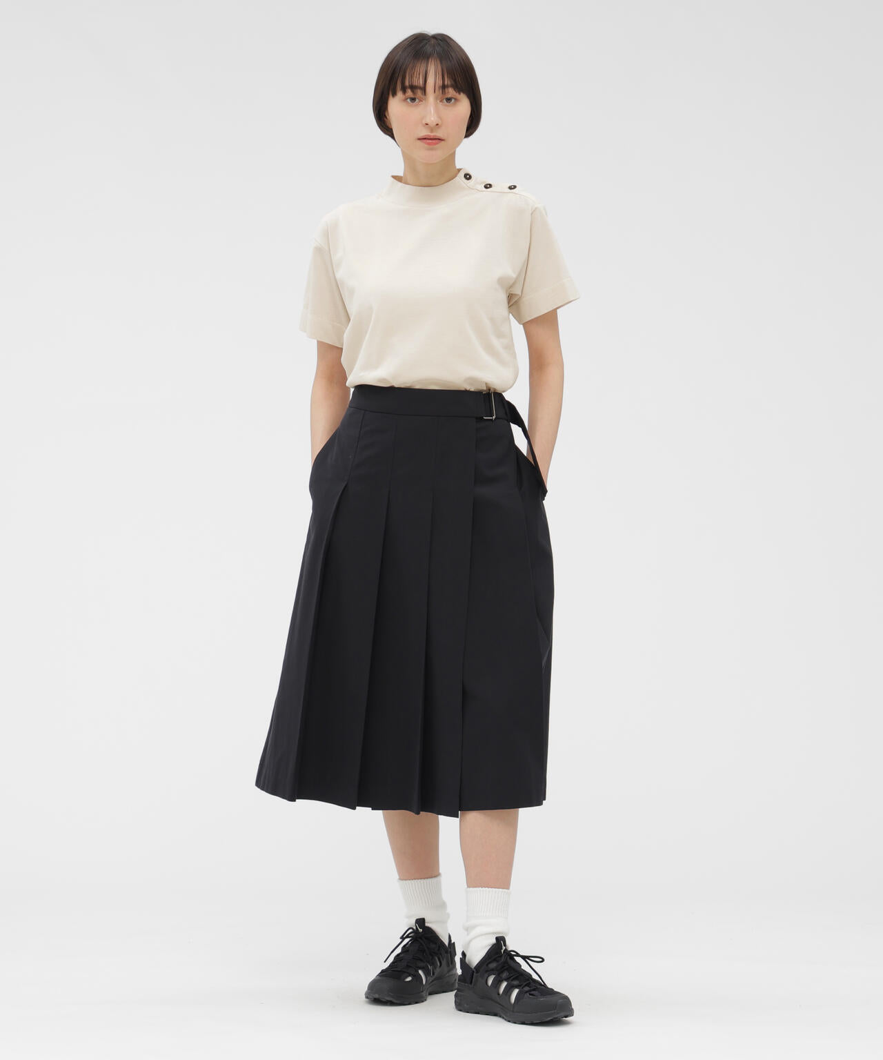 GARMENT DYED TOUGH COTTON LINEN JERSEY TOP