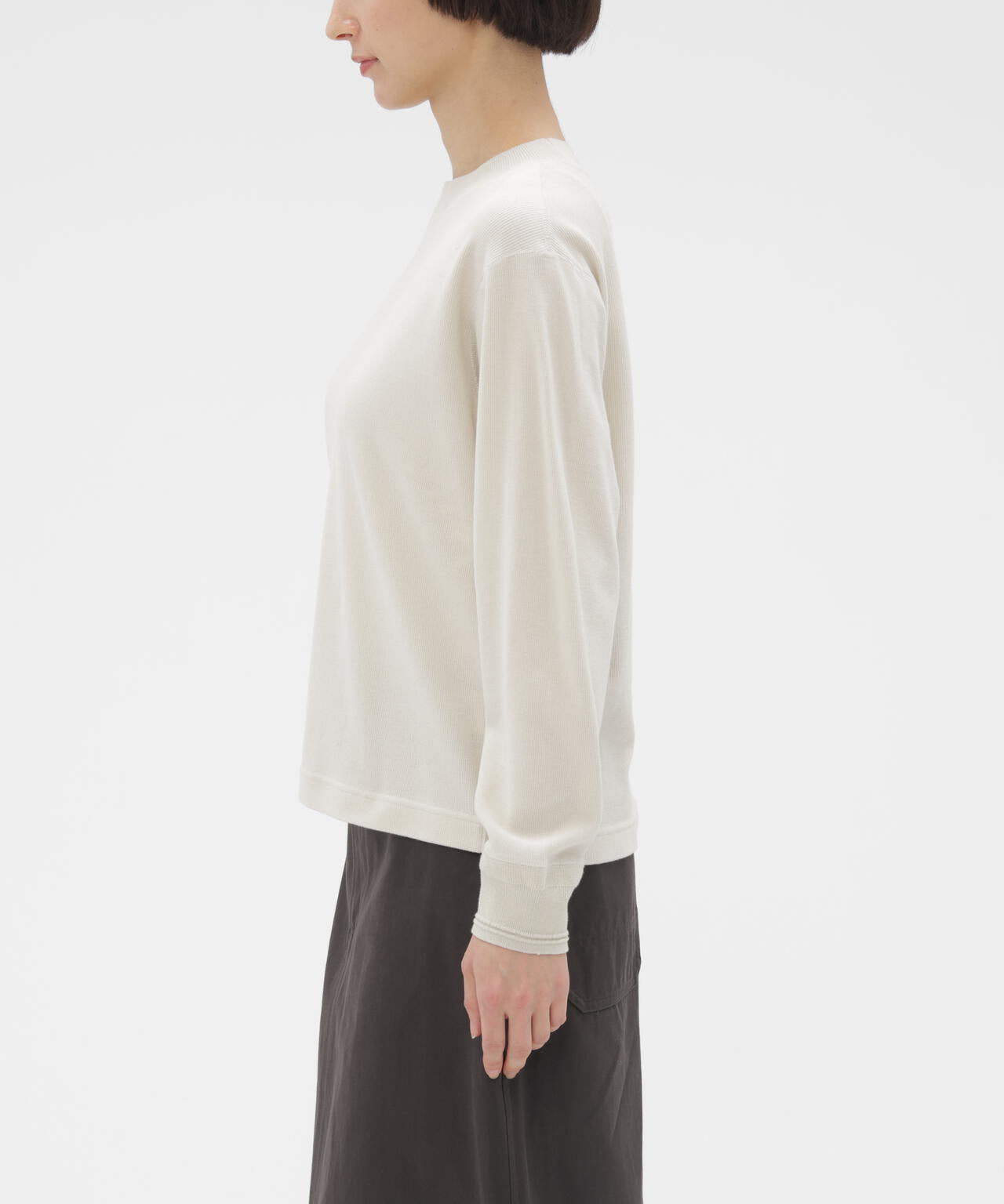 FINE COTTON RIB JERSEY TOP