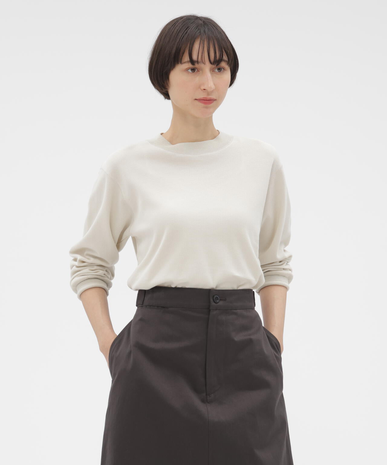 FINE COTTON RIB JERSEY TOP