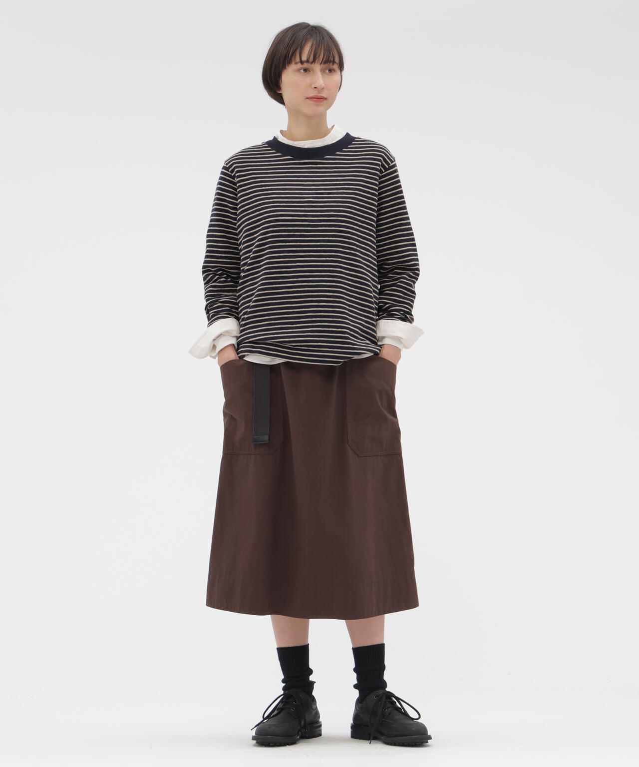 TEXTURED COTTON STRIPE TOP