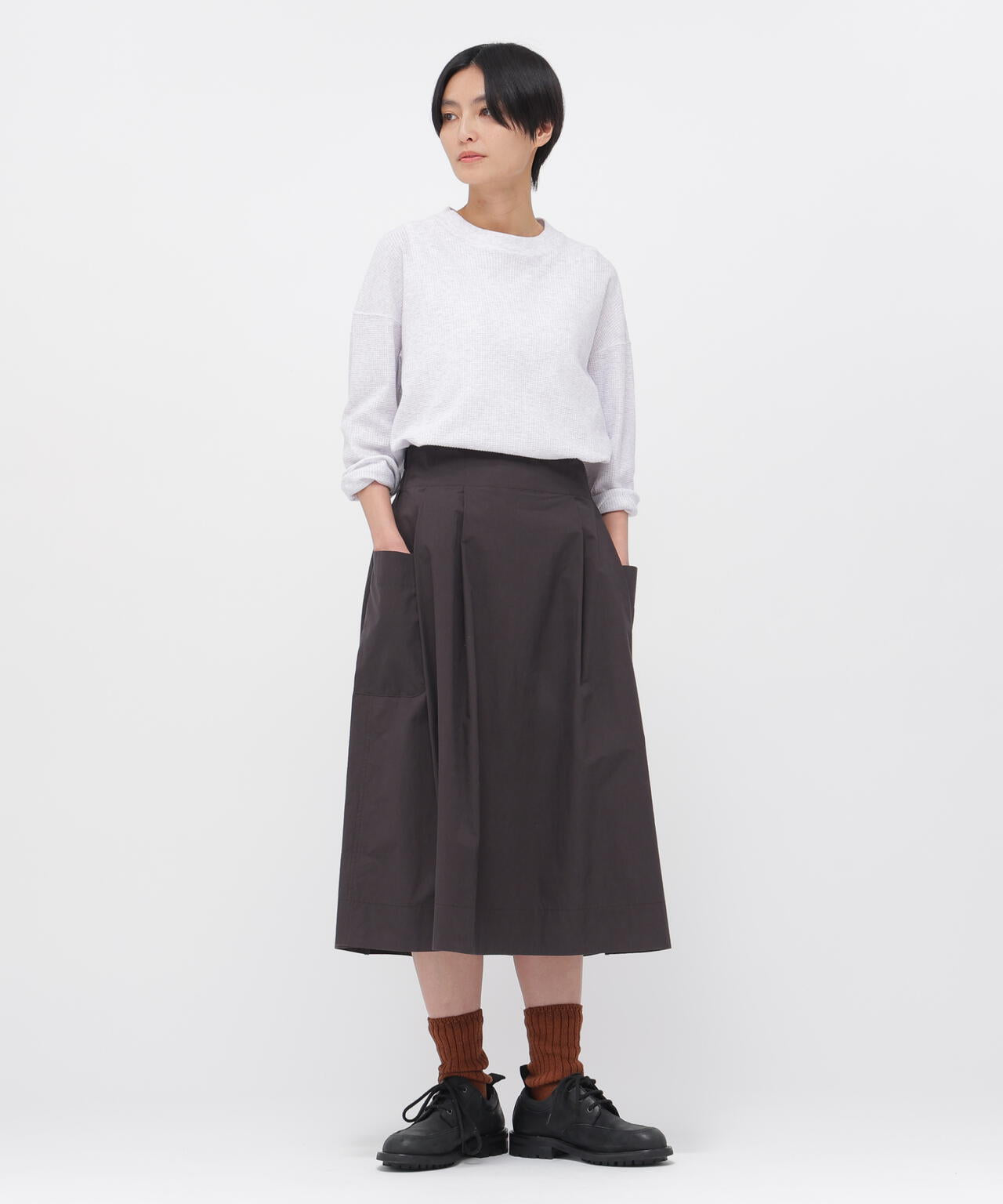 COTTON JERSEY MESH TOP
