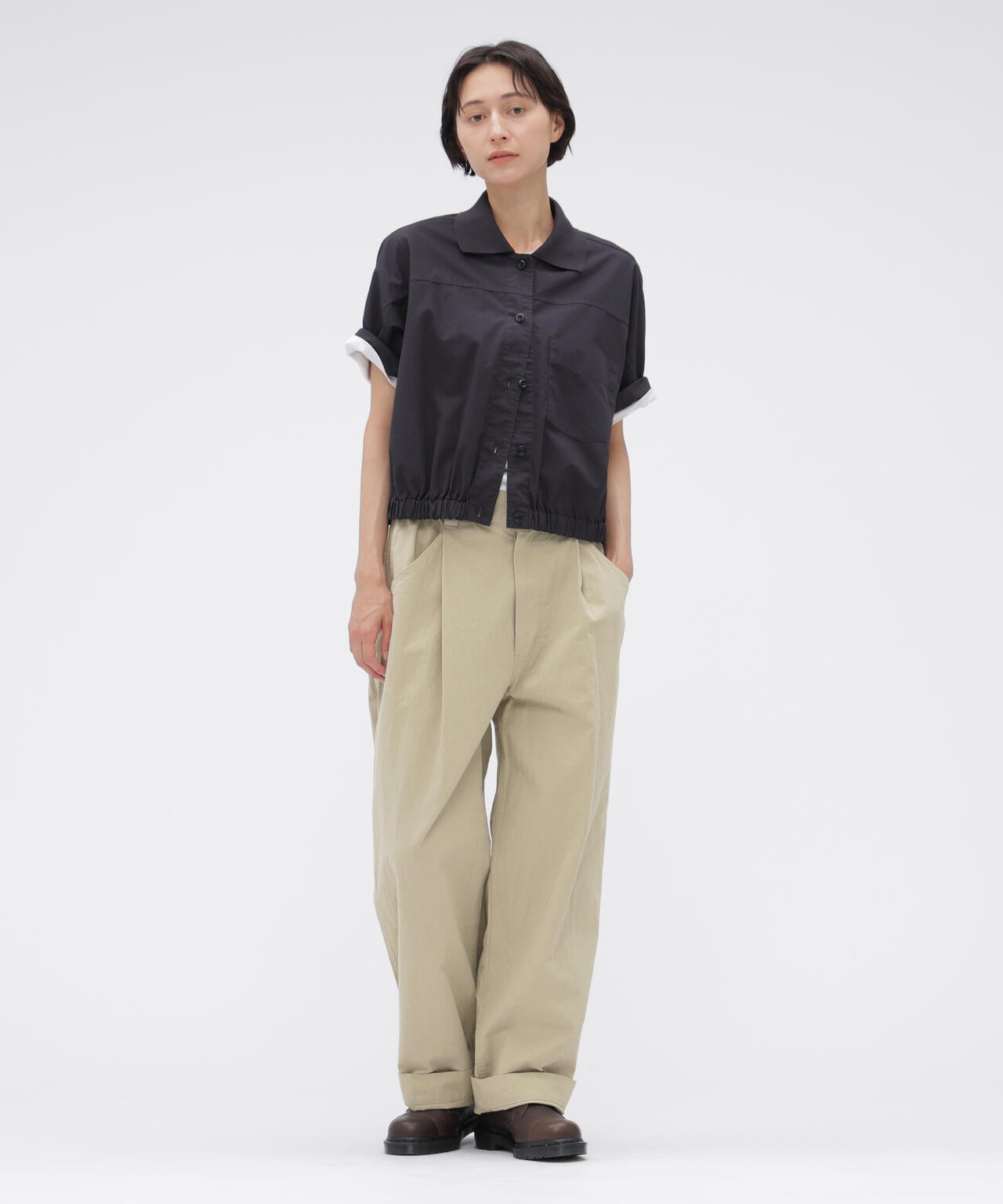 COTTON LINEN TINY RIPSTOP TROUSERS