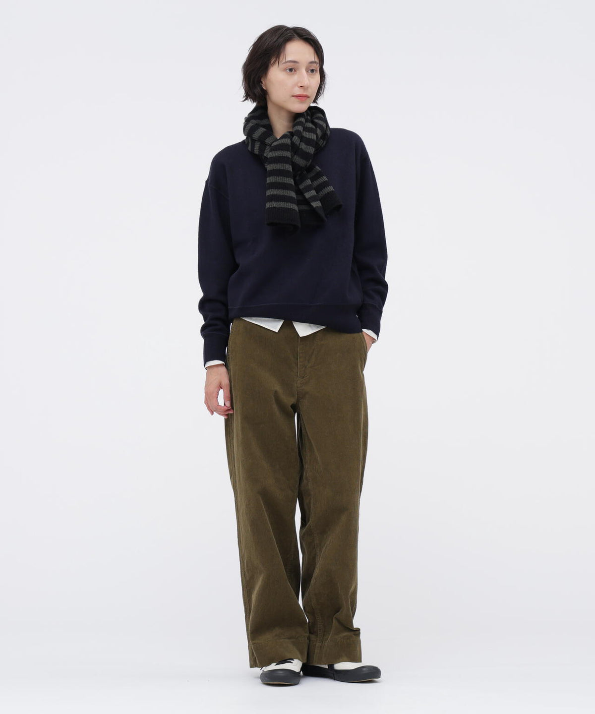 DRY COTTON NEEDLECORD TROUSERS