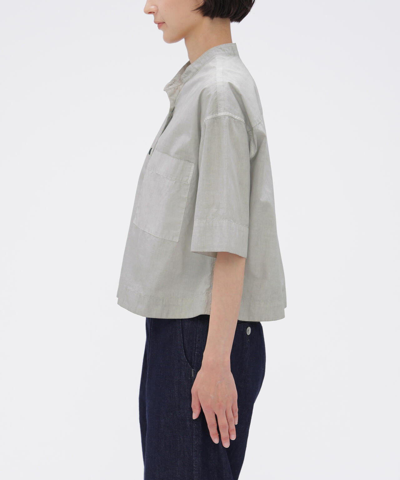 CARBON DYED COTTON POPLIN SHIRT