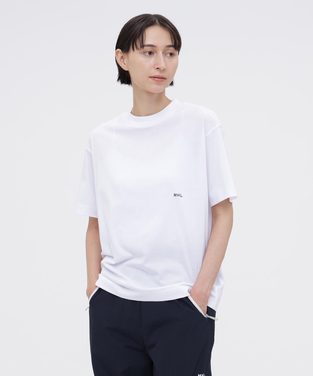 MHL. UTILITY WEAR COTTON POLYESTER PLAIN JERSEY TOP