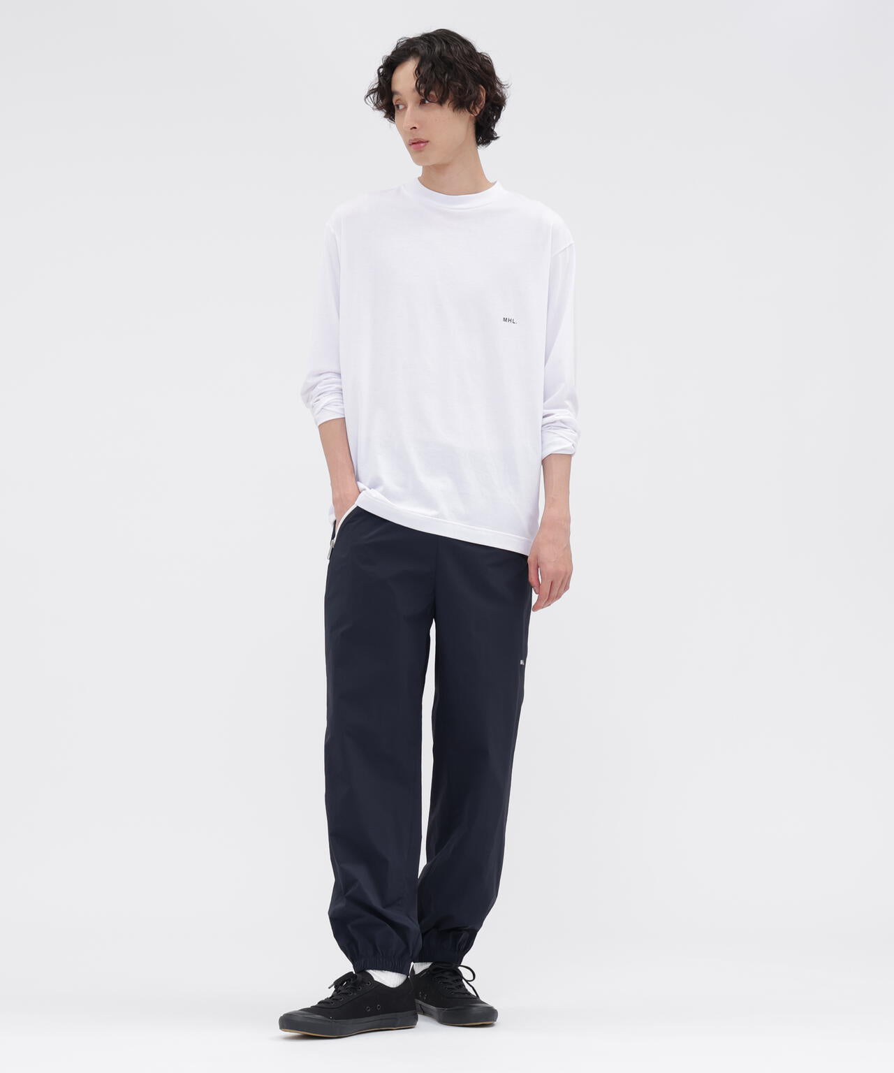 MHL. UTILITY WEAR COTTON POLYESTER PLAIN JERSEY TOP