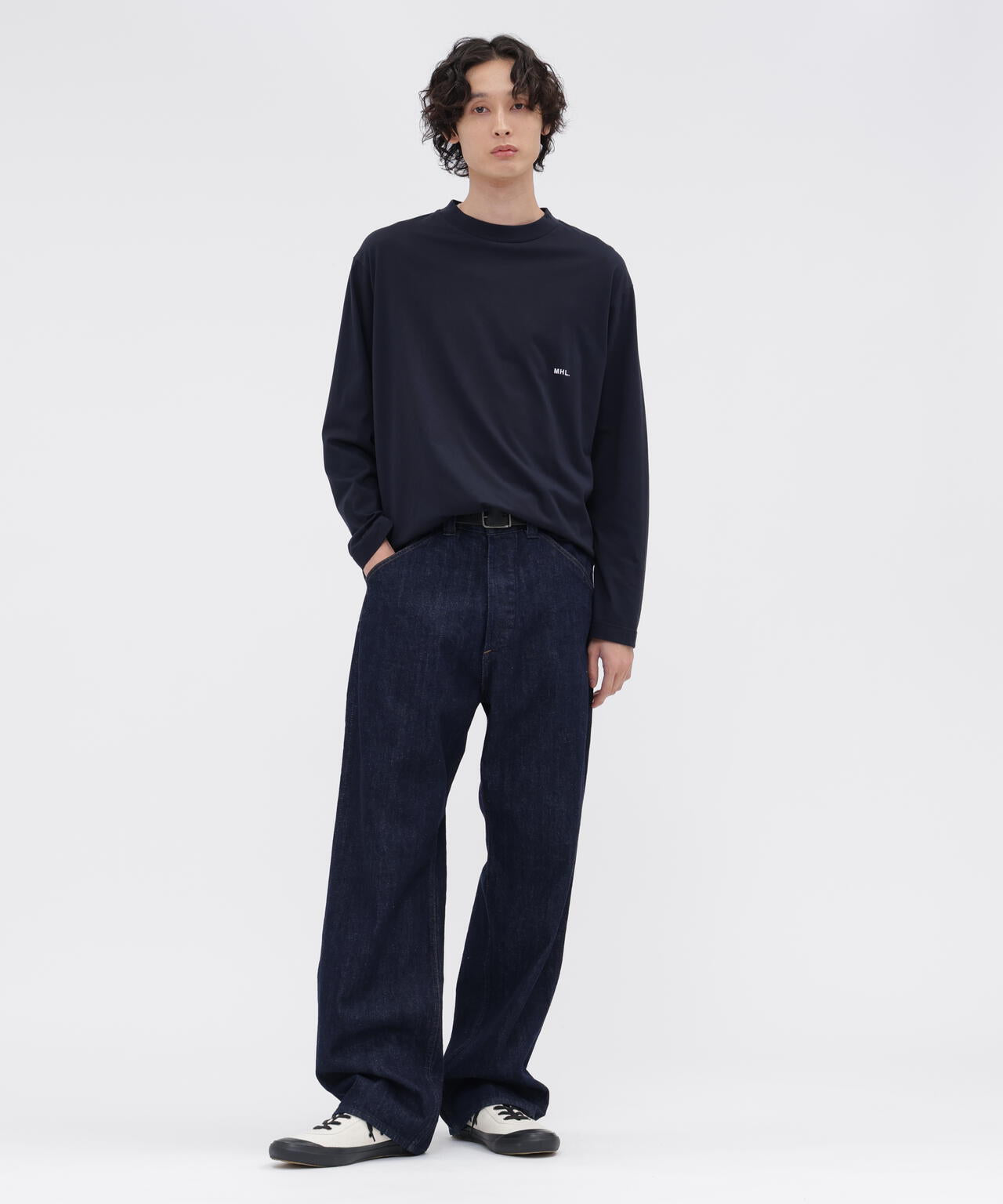 MHL. UTILITY WEAR COTTON POLYESTER PLAIN JERSEY TOP