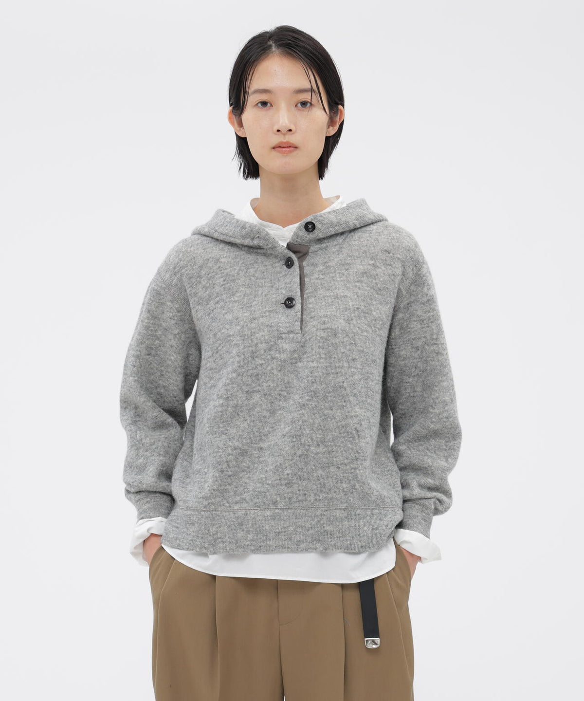 WOOL COTTON JERSEY TOP