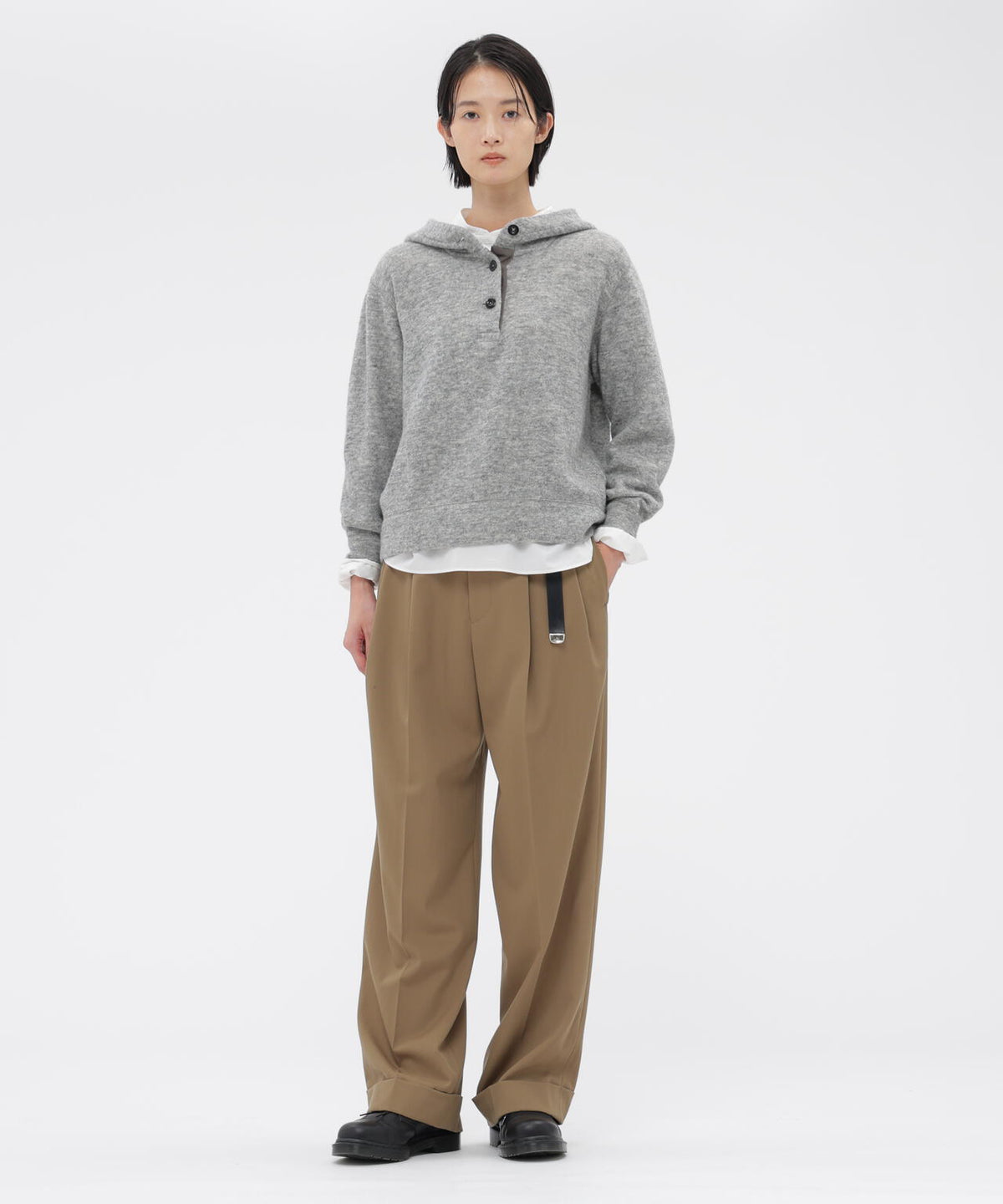 WOOL COTTON JERSEY TOP