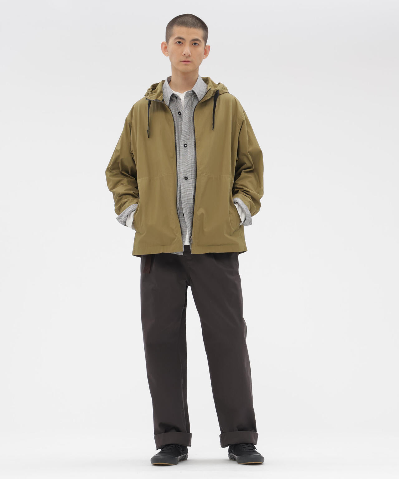 WASHED CHINO COTTON TROUSERS