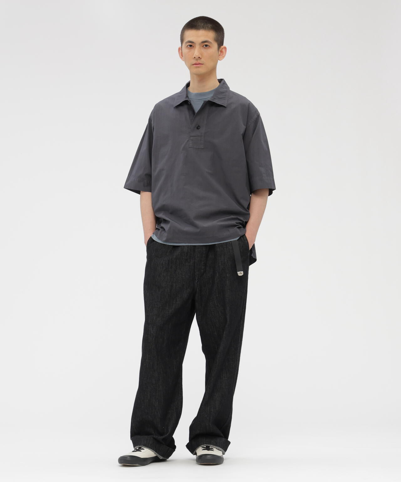 CANTON BLACK LIGHT DENIM TROUSERS