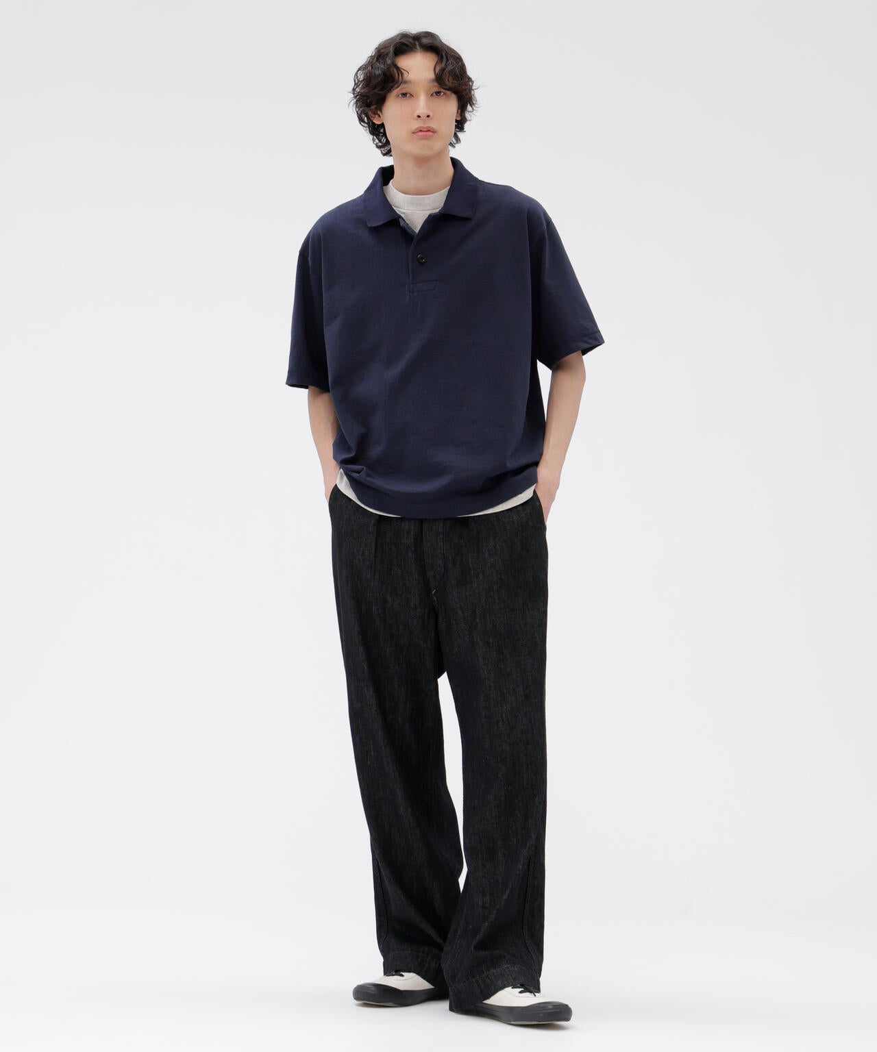 CANTON BLACK LIGHT DENIM TROUSERS