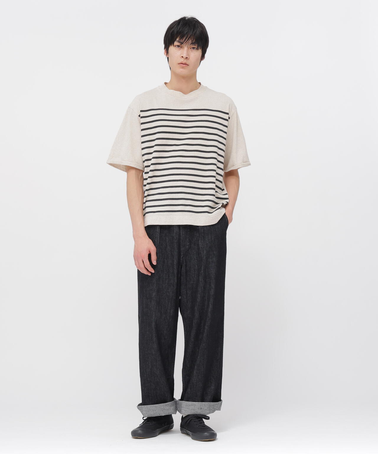 CANTON BLACK LIGHT DENIM TROUSERS