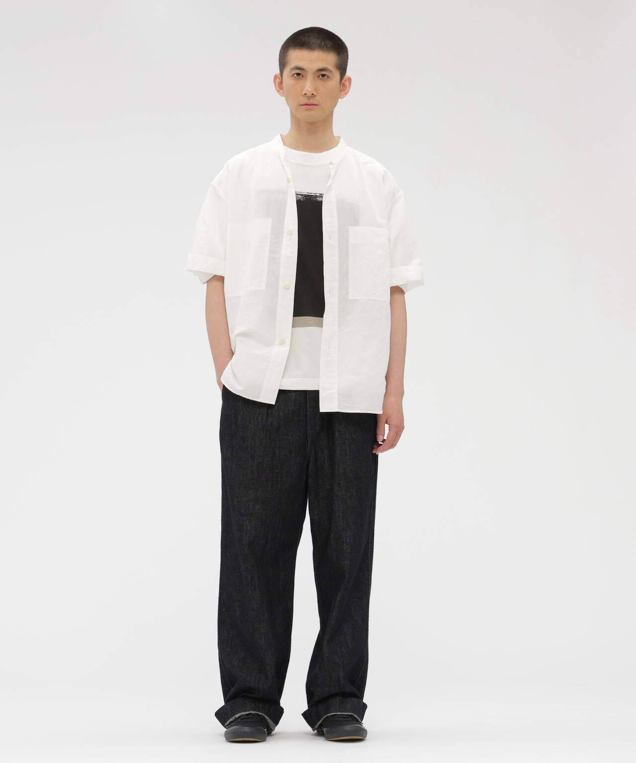 CANTON BLACK LIGHT DENIM TROUSERS
