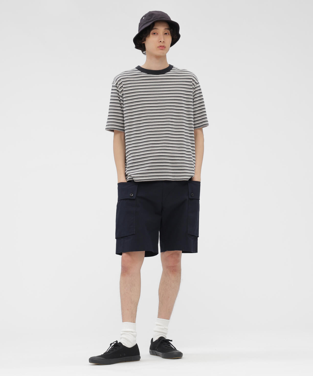 WASHED COTTON NYLON RIPSTOP TROUSERS